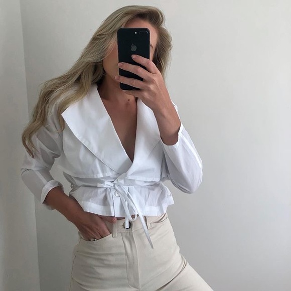 lapel collar poplin shirt